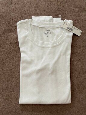 NEW J Crew Perfect Fit White Long Sleeves tee Small